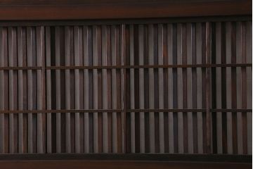 【I様ご成約済み】和製アンティーク　古い木の裏障子付き格子戸(引き戸、建具)4枚セット