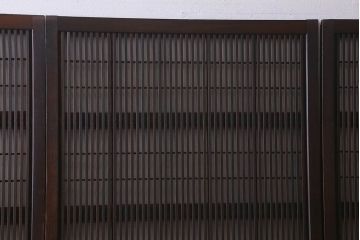 【I様ご成約済み】和製アンティーク　古い木の裏障子付き格子戸(引き戸、建具)4枚セット