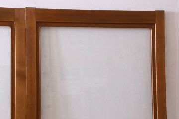 和製アンティーク　腰板ケヤキ材　上品なガラス戸(引き戸、建具)4枚セット