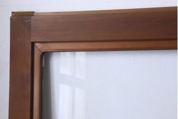 和製アンティーク　腰板ケヤキ材　上品なガラス戸(引き戸、建具)4枚セット