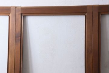 和製アンティーク　腰板ケヤキ材　上品なガラス戸(引き戸、建具)4枚セット