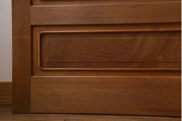 和製アンティーク　腰板ケヤキ材　上品なガラス戸(引き戸、建具)4枚セット