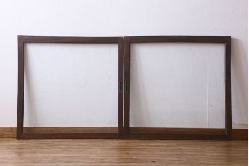 和製アンティーク　ケヤキ材　レトロなガラス戸(引き戸、建具、窓)(R-026251)