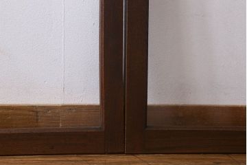 和製アンティーク　ケヤキ材　レトロなガラス戸(引き戸、建具、窓)(R-026251)