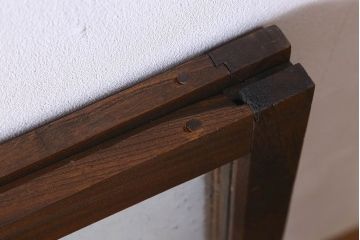 和製アンティーク　ケヤキ材　レトロなガラス戸(引き戸、建具、窓)(R-026251)