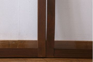 和製アンティーク　ケヤキ材　レトロなガラス戸(引き戸、建具、窓)(R-026251)