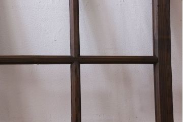 和製アンティーク　古い木のシンプルなガラス戸2枚セット(窓)