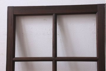 和製アンティーク　古い木のシンプルなガラス戸2枚セット(窓)