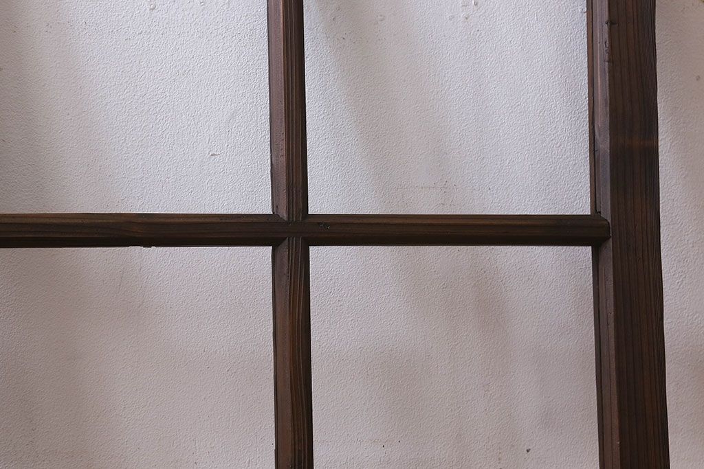 和製アンティーク　古い木のシンプルなガラス戸2枚セット(窓)