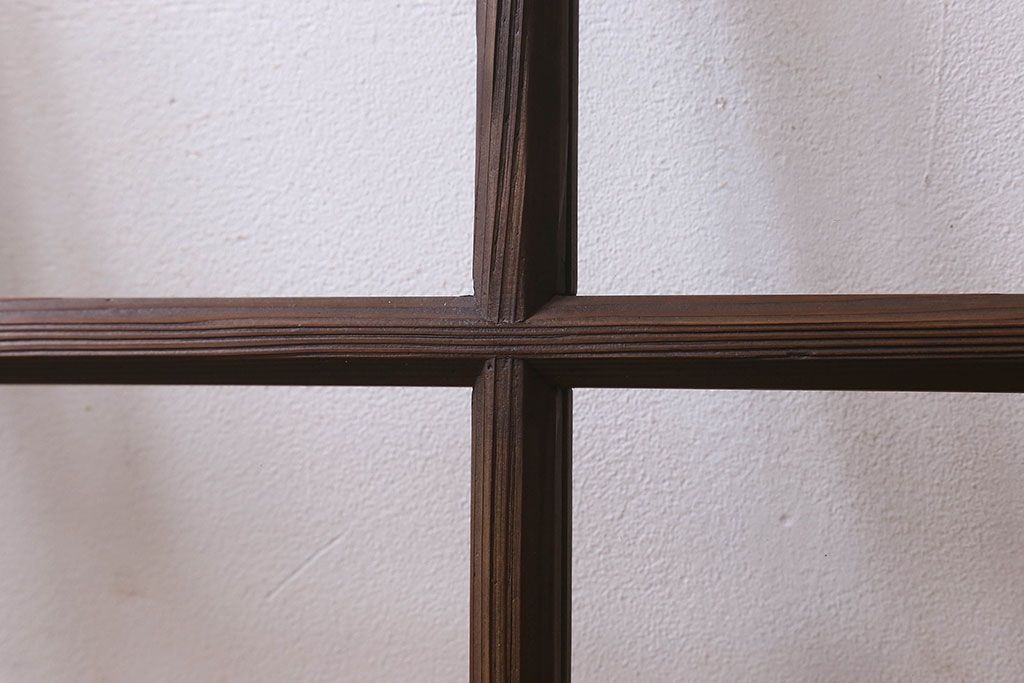 和製アンティーク　古い木のシンプルなガラス戸2枚セット(窓)