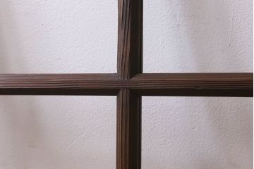 和製アンティーク　古い木のシンプルなガラス戸2枚セット(窓)