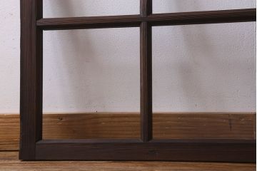 和製アンティーク　古い木のシンプルなガラス戸2枚セット(窓)