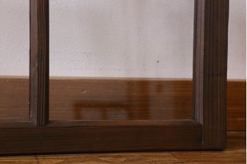 和製アンティーク　古い木のシンプルなガラス戸2枚セット(窓)