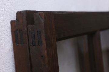 和製アンティーク　古い木のシンプルなガラス戸2枚セット(窓)