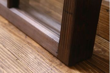 和製アンティーク　古い木のシンプルなガラス戸2枚セット(窓)