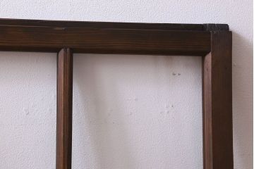 和製アンティーク　古い木のシンプルなガラス戸2枚セット(窓)