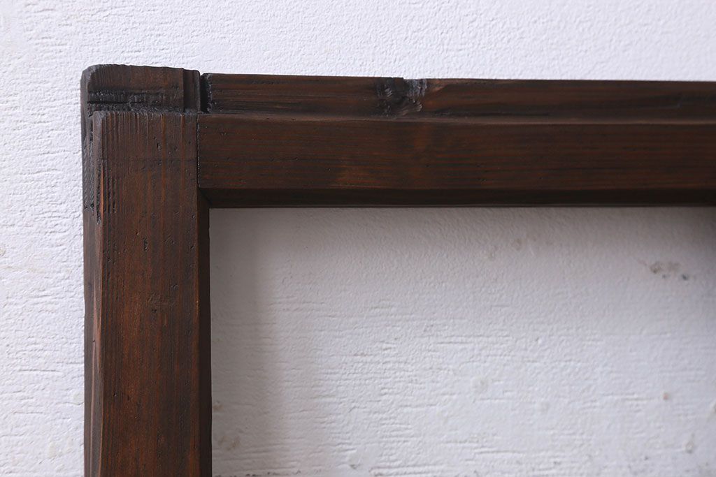 和製アンティーク　古い木のシンプルなガラス戸2枚セット(窓)