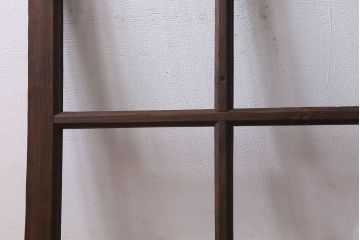 和製アンティーク　古い木のシンプルなガラス戸2枚セット(窓)