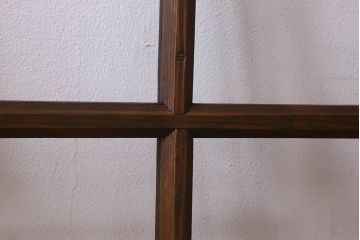 和製アンティーク　古い木のシンプルなガラス戸2枚セット(窓)