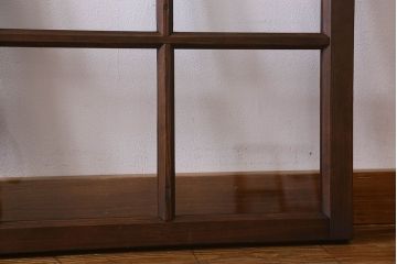 和製アンティーク　古い木のシンプルなガラス戸2枚セット(窓)
