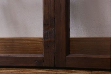 和製アンティーク　古い木のシンプルなガラス戸2枚セット(窓)