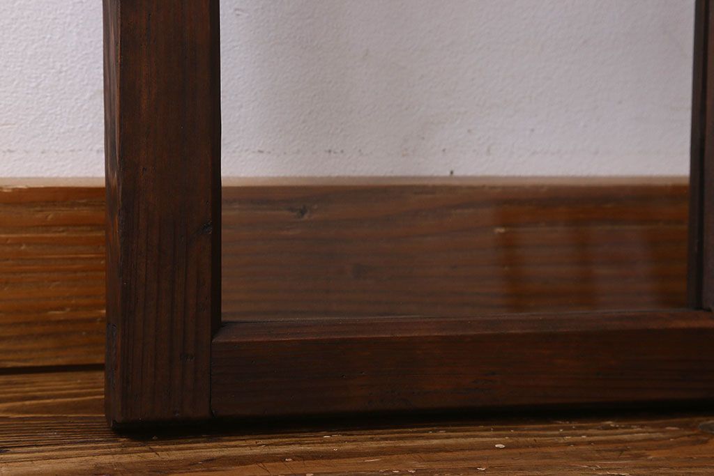 和製アンティーク　古い木のシンプルなガラス戸2枚セット(窓)