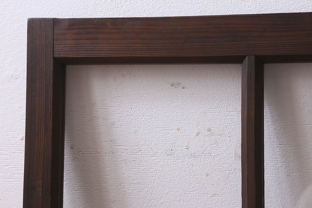 和製アンティーク　古い木のシンプルなガラス戸(窓)