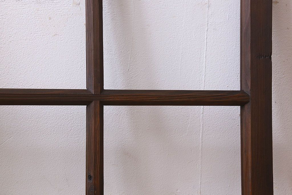 和製アンティーク　古い木のシンプルなガラス戸(窓)