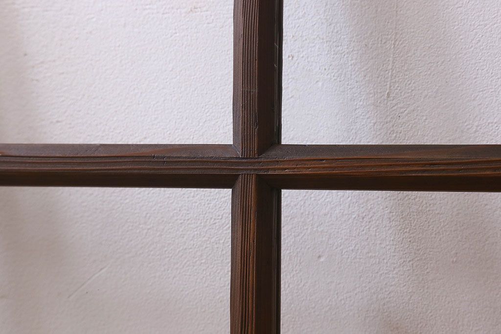 和製アンティーク　古い木のシンプルなガラス戸(窓)