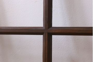 和製アンティーク　古い木のシンプルなガラス戸(窓)