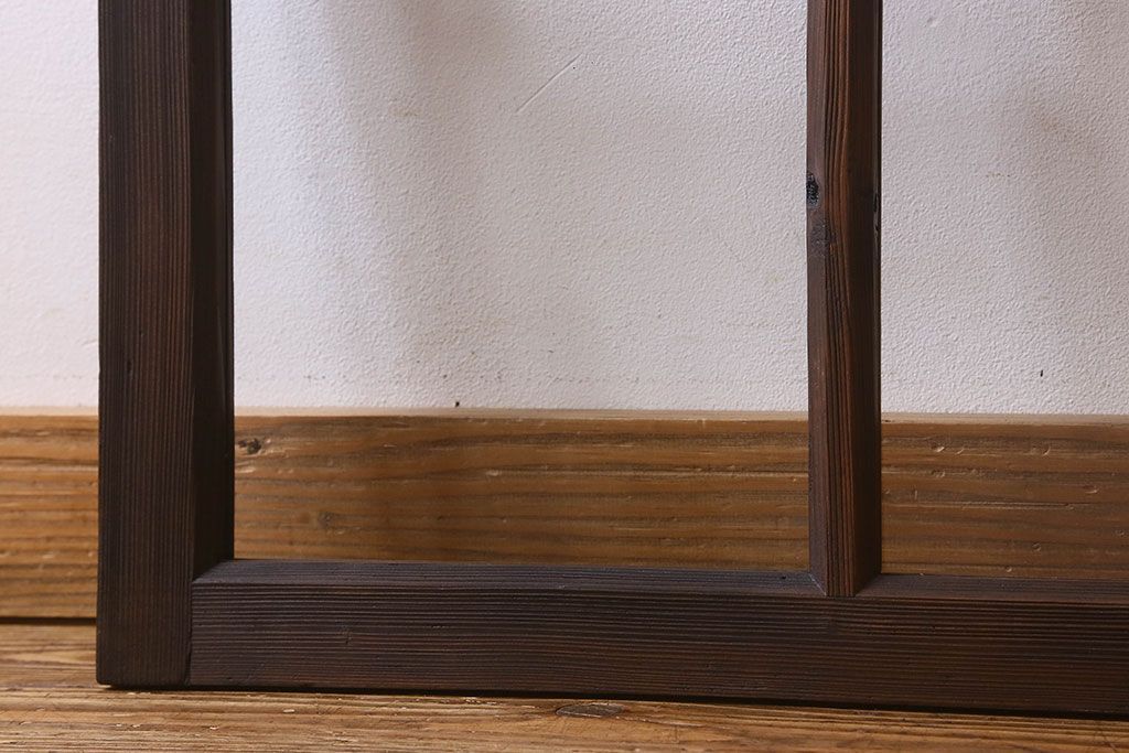 和製アンティーク　古い木のシンプルなガラス戸(窓)