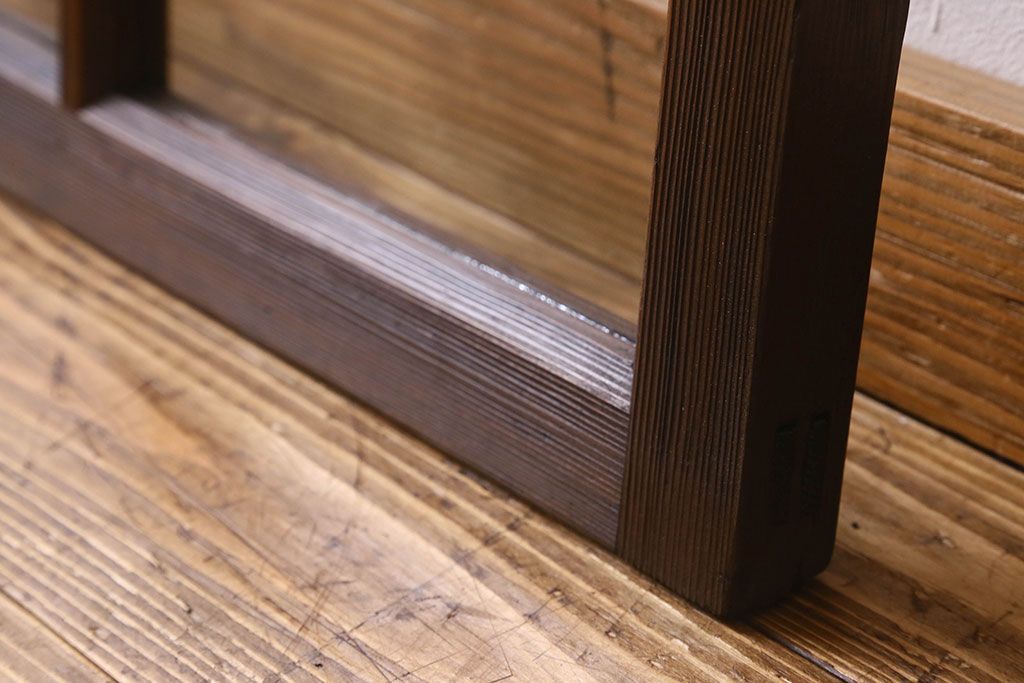 和製アンティーク　古い木のシンプルなガラス戸(窓)