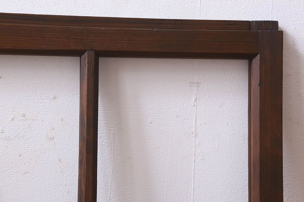 和製アンティーク　古い木のシンプルなガラス戸(窓)