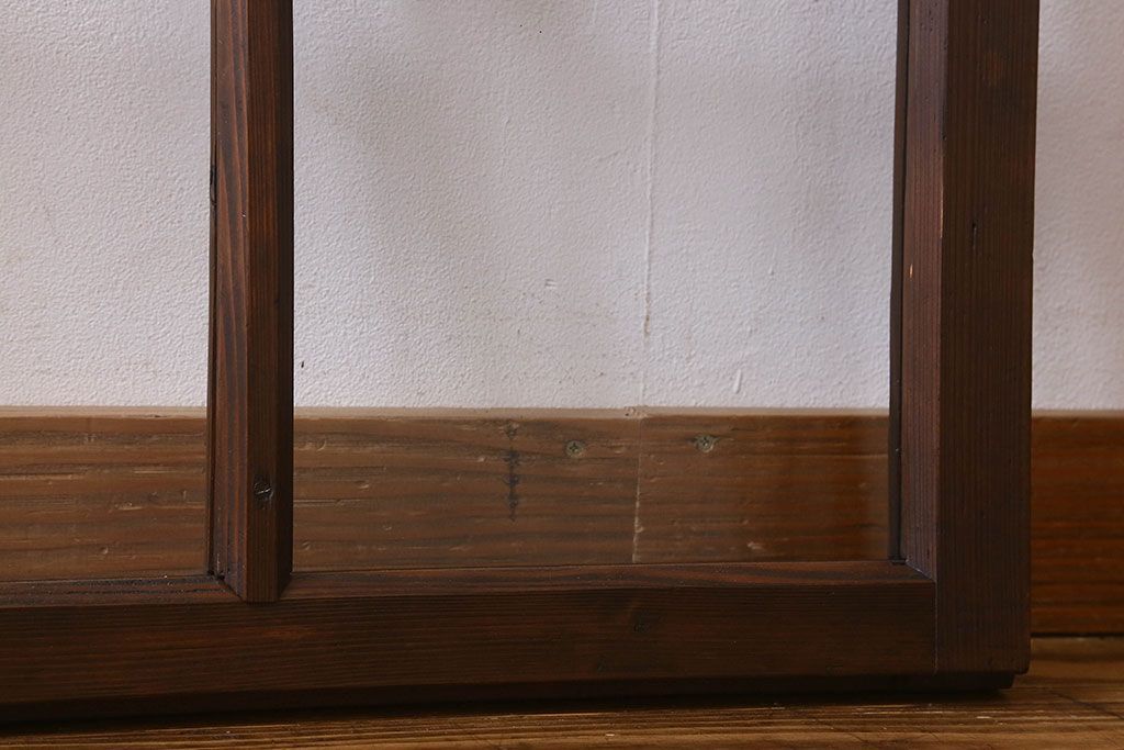 和製アンティーク　古い木のシンプルなガラス戸(窓)