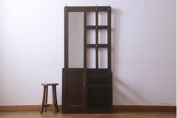 アンティーク雑貨　和製アンティーク　オーク材のシンプルなホールスタンド(傘立て、ハンガー、帽子掛け)