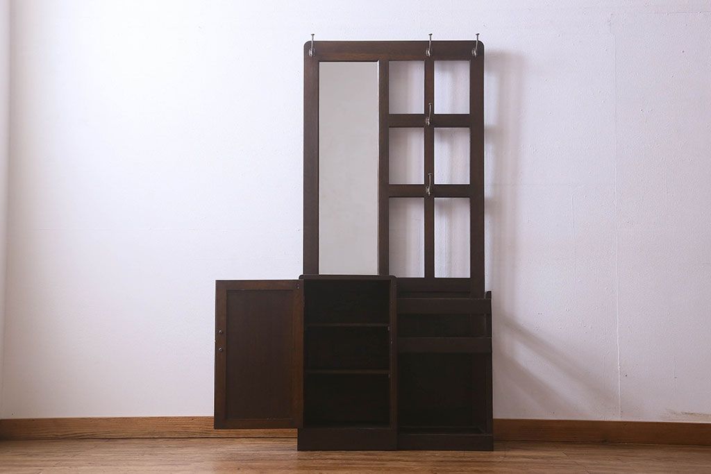 アンティーク雑貨　和製アンティーク　オーク材のシンプルなホールスタンド(傘立て、ハンガー、帽子掛け)