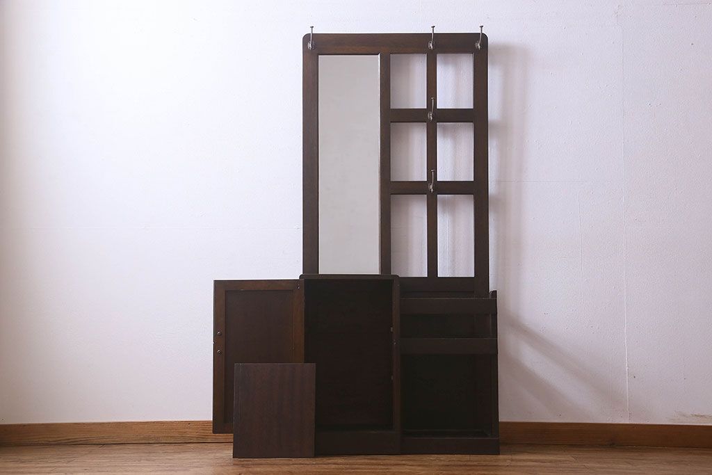 アンティーク雑貨　和製アンティーク　オーク材のシンプルなホールスタンド(傘立て、ハンガー、帽子掛け)