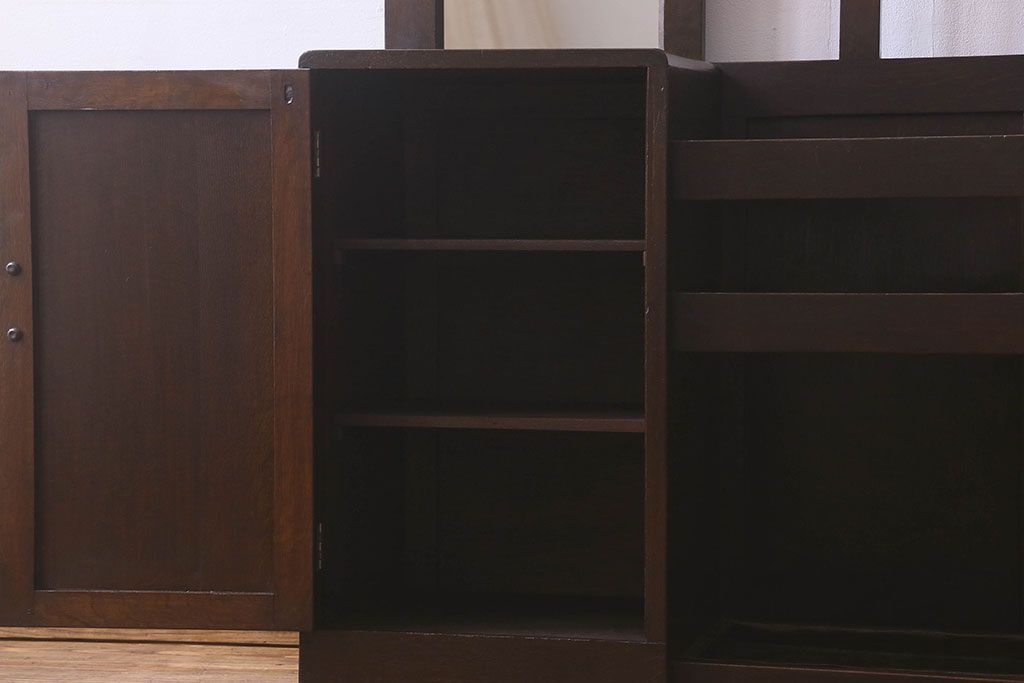 アンティーク雑貨　和製アンティーク　オーク材のシンプルなホールスタンド(傘立て、ハンガー、帽子掛け)