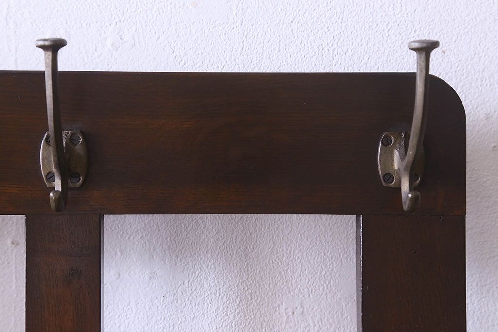 アンティーク雑貨　和製アンティーク　オーク材のシンプルなホールスタンド(傘立て、ハンガー、帽子掛け)