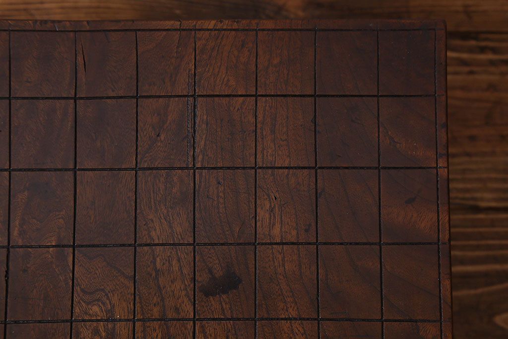 アンティーク雑貨　和製アンティーク　ケヤキ材　味わい深い風合いの将棋盤(花台、飾り台)(1)