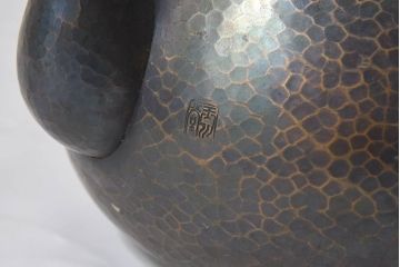 アンティーク雑貨　玉川堂　鎚起銅器　茶器揃(皿、急須、茶筒、建水、茶道具)