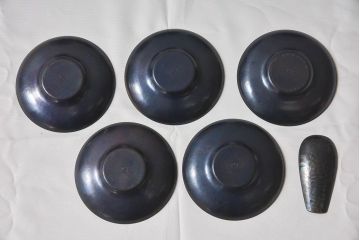 アンティーク雑貨　玉川堂　鎚起銅器　茶器揃(皿、急須、茶筒、建水、茶道具)