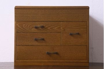 アンティーク雑貨　昭和レトロ　美品　木の色合いが魅力的な桑材の針箱(裁縫箱、収納箱、小引き出し)