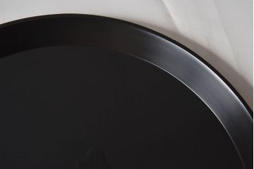 和製アンティーク　大正昭和初期　塗師小澤造　黒漆塗りが美しい桑名盆5枚セット(漆器、皿)