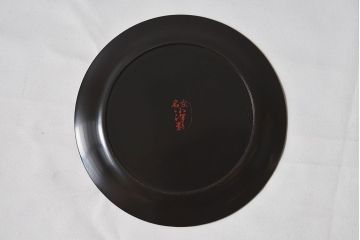 大正〜昭和初期　桑名塗師小澤造　木製菓子皿(漆器)5枚セット