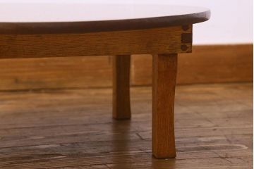 レトロ家具　昭和レトロ　懐かしい雰囲気漂う丸ちゃぶ台(座卓、ローテーブル)