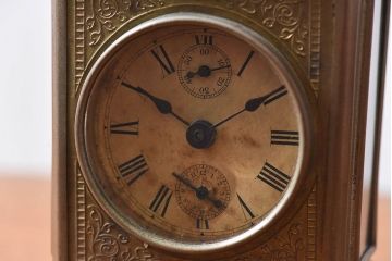 アンティーク雑貨　昭和初期　SEIKO(セイコー)　シックなデザインのゼンマイ式置時計
