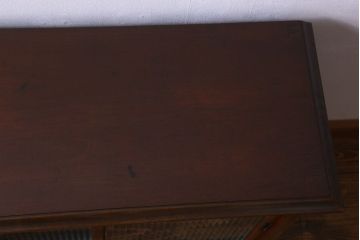 【M様ご決済用】大正ロマン　レトロなガラス入り!小振りなアンティーク戸棚(収納棚、食器棚、本箱)