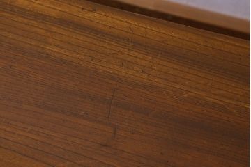 レトロ家具　昭和レトロ　総ケヤキ材　天板一枚板!杢目が美しいビンテージデスク(片袖机、在宅ワーク、在宅用文机、在宅ワーク、在宅用座卓)