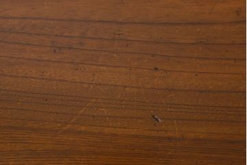 レトロ家具　昭和レトロ　総ケヤキ材　天板一枚板!杢目が美しいビンテージデスク(片袖机、在宅ワーク、在宅用文机、在宅ワーク、在宅用座卓)